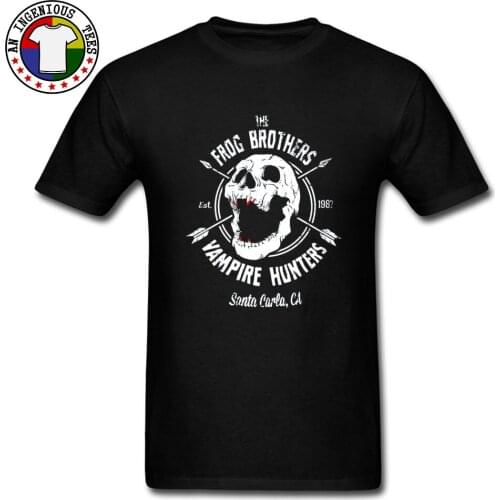Frog Brothers Vampire Hunters Skull T Shirt Printed On 100% Cotton Men T-Shirt Skull Gothic Fashionable T Shirt Free Shipping