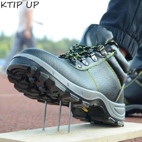 Mens Keep Warm Winter Steel Toe Safety Shoes Protective Work Shoes Cow Leather Safety Boots Men Snow Boots Indestructible Shoes