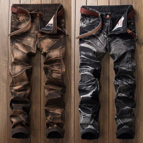 2021 Men’s Retro Style Slim-fit Denim Pants,Tie-dyed Street Fashion Casual Jeans,Youth Cool Must