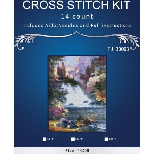Top Quality Lovely Hot Sell Counted Cross Stitch Kit Old World Holiday Ornaments Similar DMC fj-30093 waterfall