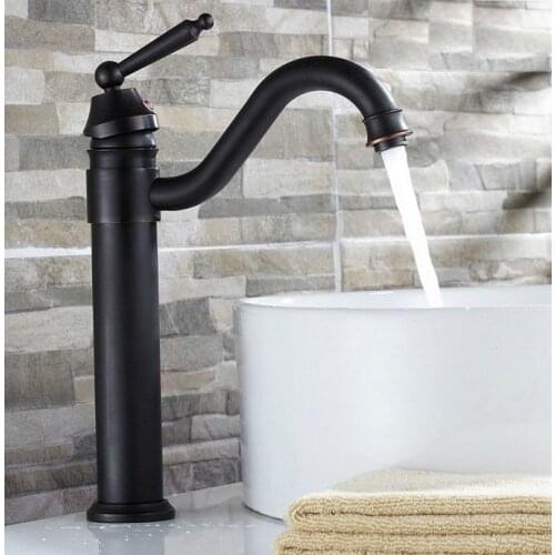 Oil Rubbed Bronze Antique Brass Kitchen Wet Bar Bathroom Vessel Sink Faucet Swivel Spout Mixer Tap Single Hole One Handle mnf213