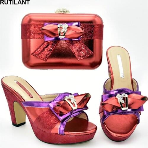 New Arrival Italian Shoes with Matching Bags for Women Italian Matching Shoe and Bag Set for Wedding Party Shoes and Bag Sets