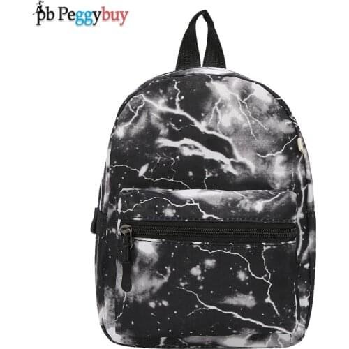 New Vintage Print Canvas Backpack Preppy Starry Sky Geometry Style Casual Small Rucksack for Children Schoolbags