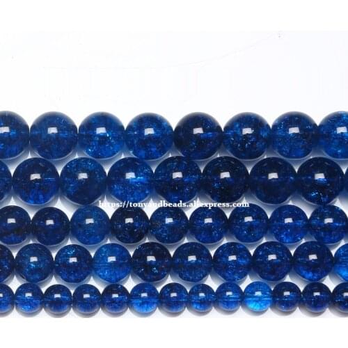 Dyed Dark Blue Color Natural Crystal Quartz Round Loose Beads 15" Strand 6 8 10 12MM Pick Size For Jewelry