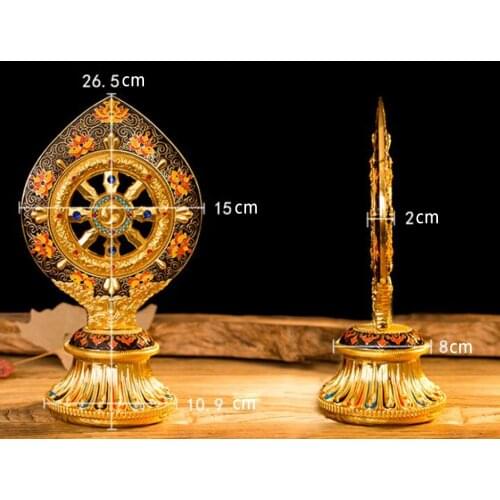 Tibetan Buddhist Prayer Wheel lotus Base Tantric Sanskrit Home Office Decoration