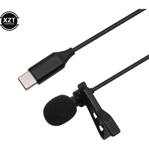 Mini Type-C Lapel Lavalier Clip-on Recording Microphone Mic for Huawei P10/20/30 Xiaomi Smartphone USB Microphone