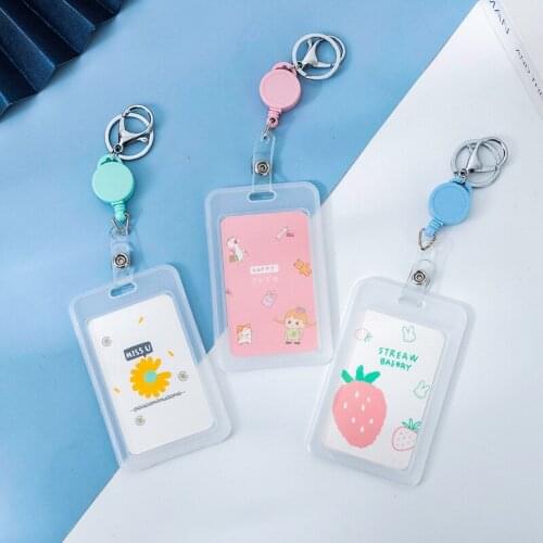 Plastic Transparent Badge Holder Staff Workers Work Card Cover Bus ID Bank Credit Card Protective Case Pass Access Card Sleeve