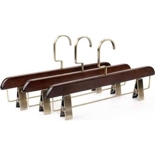 Multifunctional Wood Clothes Wardrobe Pants Hanger Clip Rack Organizer Closet Skirt Trouser Hangers Clips Coat Hanger 5pcs