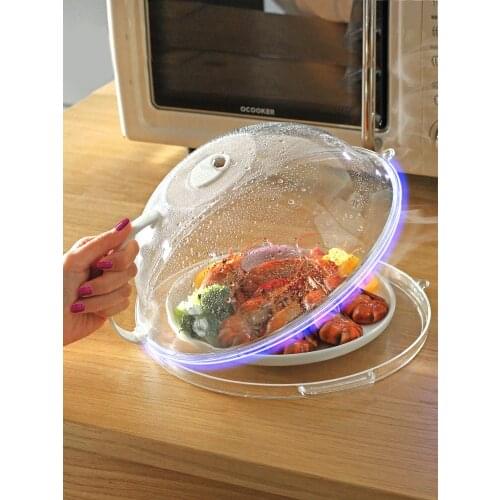 Certified Microwave Food Cover With Handle Oven Oil Splash-proof Heat Resistant Lid Keep Fresh Lid Household Kitchen Accessories