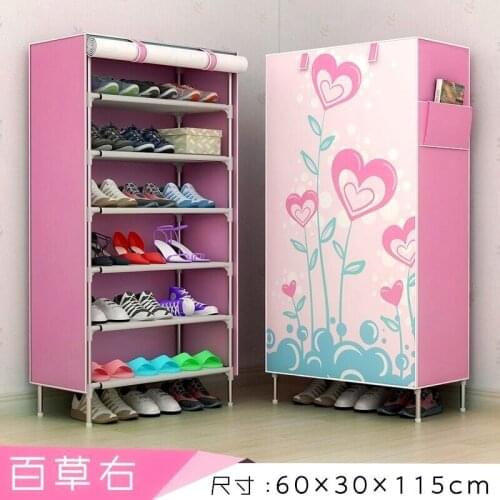 Zippered Shoe Rack Waterproof Non-Woven Shoe Cabinet Thickened Dustproof Combined Shoe Cabinet Multi-Layer Oxford Cloth Simple