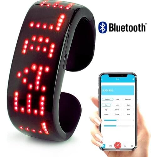 LED Bluetooth programmable display luminous night light bracelet luminous bracelet in The Dark Sports Event Wristbands