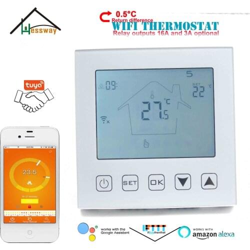 EU TUYA wifi gas boiler thermostat for Linkage Dry contact NC/NC valve
