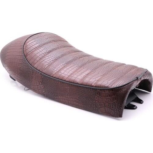 Universal Vintage Alligator Leather Cafe Racer Seat Motorcycle Hump Saddle Seat For Yamaha SR125 SR250 SR400 SR500 XJ550 650 BMW