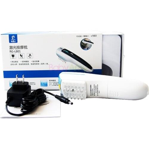 USB Charging Charge Laser Comb Vibrating Scalp Massage Hair Regeneration Stimulation Brush Head Massage Machine Cotton, ABS