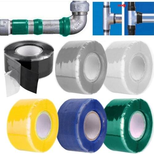 1.5M/3M X 2.5CM Waterproof Super Strong Silicone Fiber Duct Tape Water Pipeline Scotch Repair Tape Self-fluxing Adhesive Tape