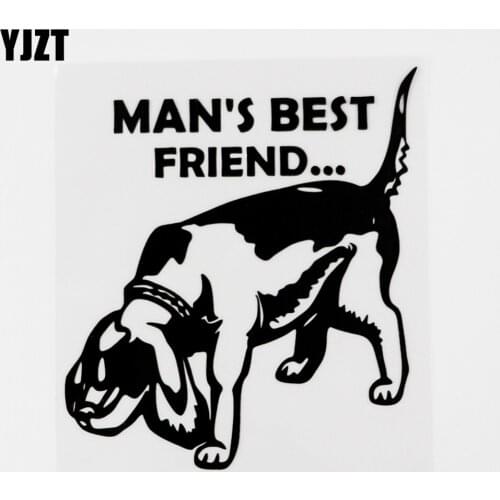 YJZT 12.5CMX14CM Mans Best Friend Animal Dog Vinyl Hunter Car Sticker Black/Silver 8C-0084