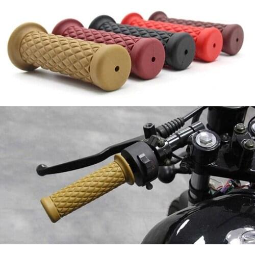 1Pair Universal 22mm Motorbike Rubber Handle Vintage Handlebar Hand Grip Bar End For Motocross Moto Grip Pit Bike