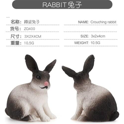 1PC Crouching Rabbit Animal Model Simulational Educational Toys Gifts for Kids
