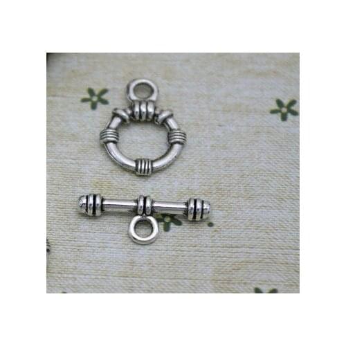 10set Tibetan Silver High quality retro alloy OT buckle bracelet buckle Metal DIY Jewelry Alloy accessories dg4d