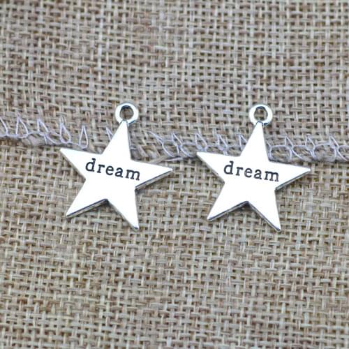 10Pieces 20*23mm Antique Silver Plated Stars Charms Best Necklace Dream Earrings Alloy Pendant For DIY Jewelry Making Findings