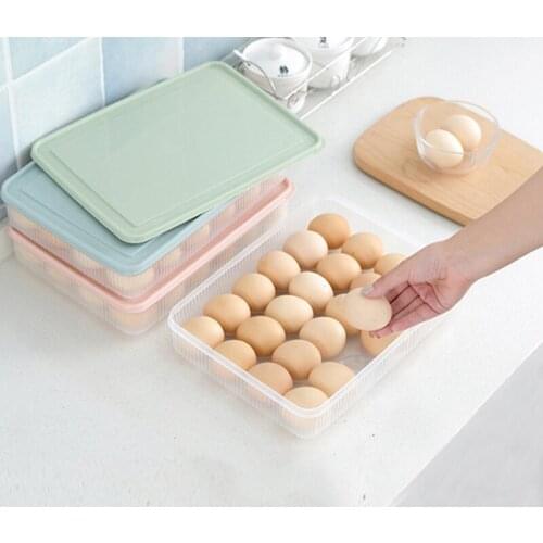 24 Grids Kitchen Egg Storage Box Portable Superimposed Style Refrigerator Fresh-Keeping Eggs Organizer Holder Container Case
