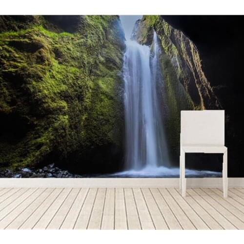 Custom 3d murals,Iceland Waterfalls Moss Crag Nature wallpapers,living room sofa tv wall children bedroom papel DE parede