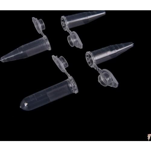 50 Pcs/pack 1.5 ML Clear Disposable plastic centrifuge tube with cap Lab Supplies