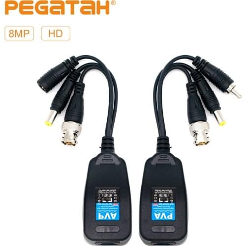 8MP HD BNC Video Power Balun Audio to RJ45 Connector HD-CVI/TVI/AHD Transceiver for CCTV Security Surveillance Camera System