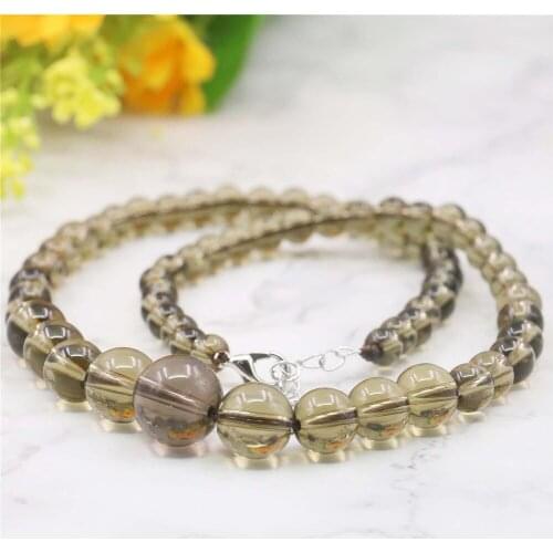 6-14mm Accessories Brown Crystal Amethysts Tower Necklace Chain Women Girls Christmas Gifts Wholesale Jewelry Making 17-18inch