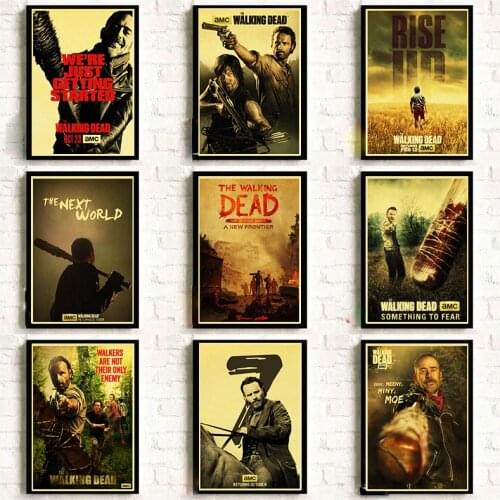 American TV Series The Walking Dead Retro Poster Good Quality Wall Posters and Prints Home Room Art Painitng Wall sticker
