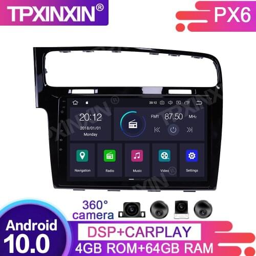 64G Android 10 For Volkswagen Golf 2014-2018 Car Multimedia Player GPS Navigation Headunit Auto Radio Audio Stereo Tape Recorder