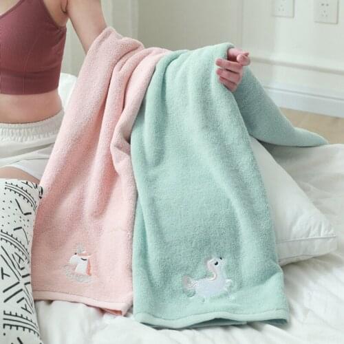 Pure cotton bath towel horse cute unicorn couple fashion Absorbent Solid color comfortable Super Soft Terry bath towels 70*140