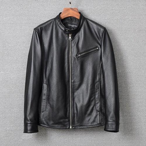 Free shipping.2021 Super sales.Brand new quality cowhide jacket.men Black Plus size casual genuine leather coat.fashion
