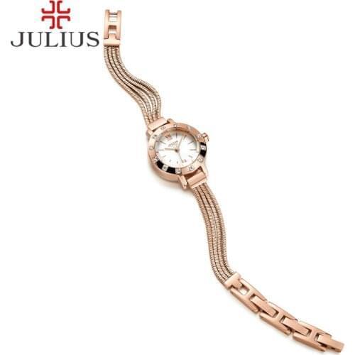 Julius Brass Band Top High Quality Japan Miyota 2035 Movement 30M Waterproof Fashion Dress Bracelet Band Ladies Whatch JA-715