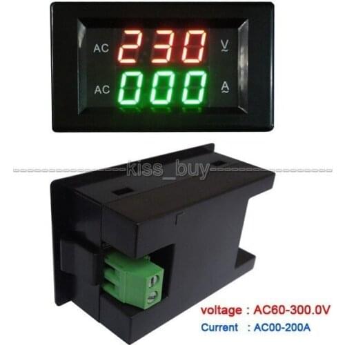 Digital Meter AC100~300V/100A Voltmeter Ammeter 2in1 Digital Voltage Ampere Meter AC 110V 220V Panel Meter/Monitor/Tester