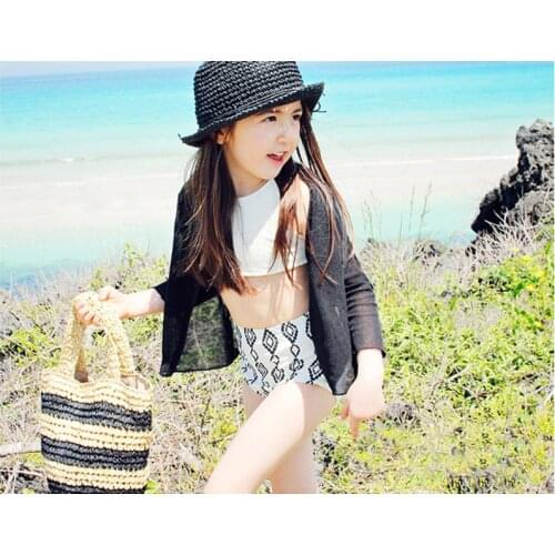 Childrens Swimwear Three piece swimwear bikini Sets girls bathing suits baby swimming suit Beach Swimwear Sunscreen clothing