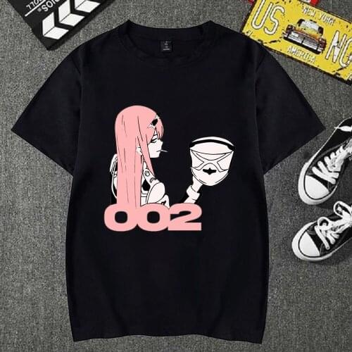 Harajuku Anime Zero Two T Shirt Men Darling In The Franxx Tshirt Funny T-shirt Cute Anime Top Tee Female