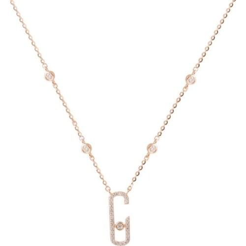 Hot Selling Removing Zircon Necklace Quality Shiny Pendant Pure 925 Sterling Silver Chain Necklace