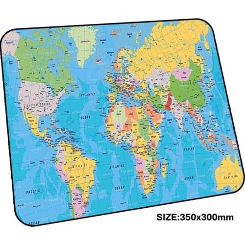 World map pad mouse computador gamer mause pad 350x300mm padmouse Domineering mousepad ergonomic gadget Professional office mats