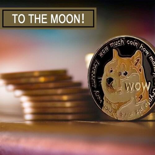 Beautiful Gold Plated Dogecoin Commemorative Coins Cute Dog Pattern Dog Souvenir Collection Gifts For Home Decoration