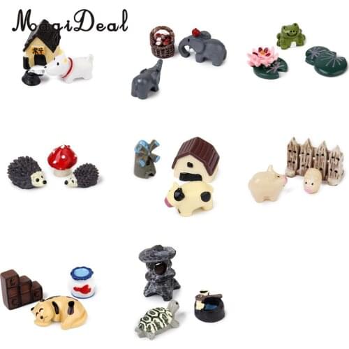 MagiDeal 3pcs Cute Animal Miniature Bonsai Craft Fairy Garden Micro Landscape DIY Terrarium Ornaments Figurines Table Decor