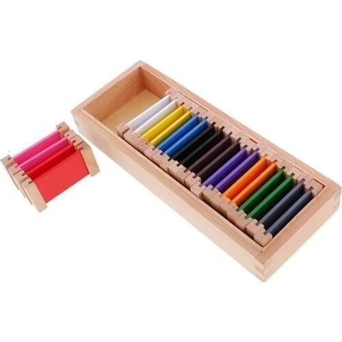 Montessori Materials Learning Color Tablet Box Wood Preschool Toy Montessori Educational Wooden Toys For Children A1186Y