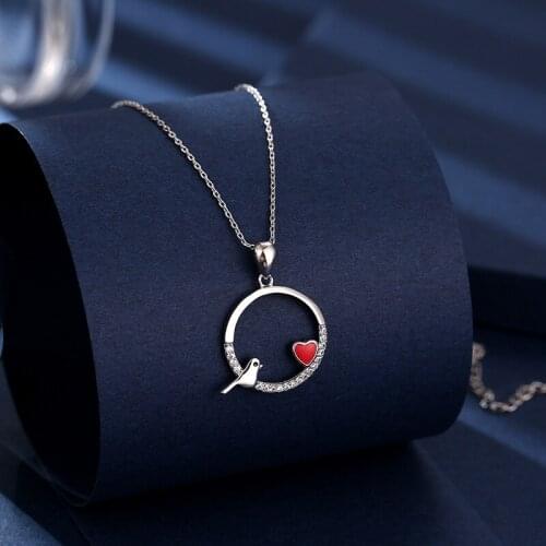 Brillian New Chain 2020 National Fashion Aaacz Love Bird Lady Pendant Necklace Engagement Valentines Day Jewelry Gift