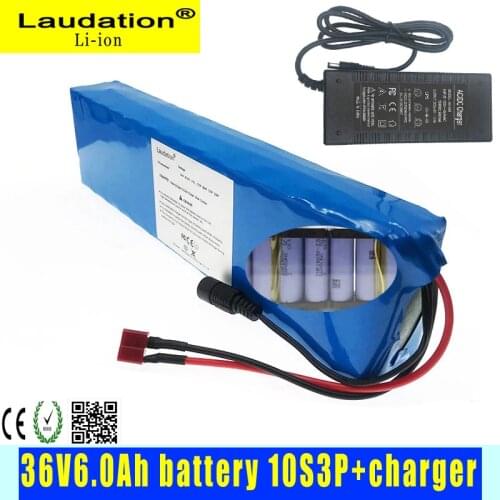 2021 Laudation New 48V 6ah Electric Bicycle Lithium Battery 18650 Pack 13S 2P 54.6V with 15A BMS for 250W 350W Scooter Etc