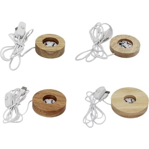 Lamp Base Colorful Light Wood Light Holder Accessories Round Shape Lamp Bases