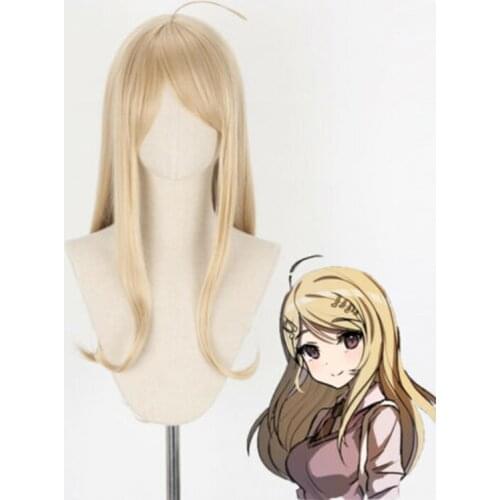Dangan Ronpa Danganronpa V3 Cosplay Pianist Akamatsu kaede Wig Long Soft Golden Blonde Heat Resistant Cosplay Costume Wig