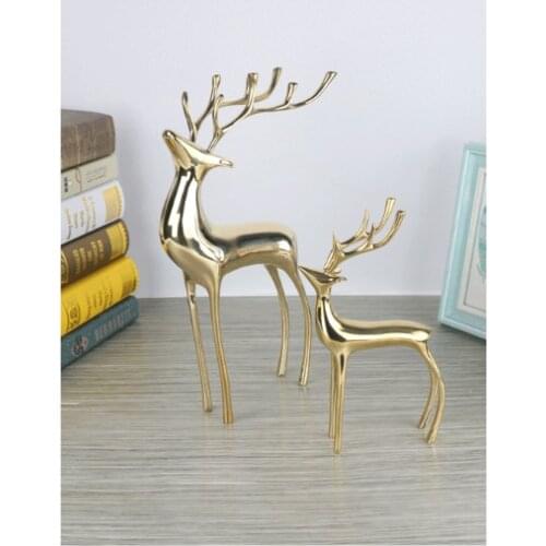 Creative Living Room Dining Home Decor Abstract Metal Deer Decor Figurine Decorative Metal Statue Best Xmas Gift