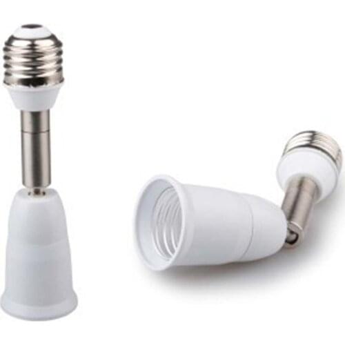 White PBT EU E26 E27 to E27 Lengthened universal tube LED Light Bulb Base Conversion Lamphead Energy Saving Lamp holder Socket