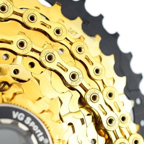 Bicycle Chain 8 9 10 11 12 Speed Silver Half Hollow Bike Chain Mountain Road Bike Full Hollow Chains Ultralight 116L with Gift