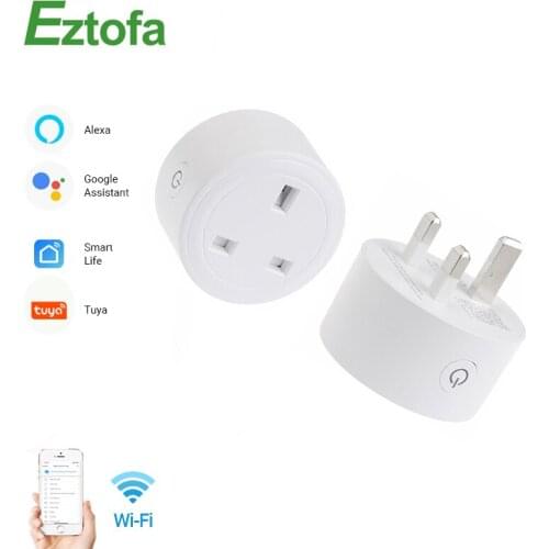 Wifi Smart Power Supply Socket Portabl 10A UK Standard Plug Intelligent Timer Socket Electric Tuya Smart Wireless Remote Control